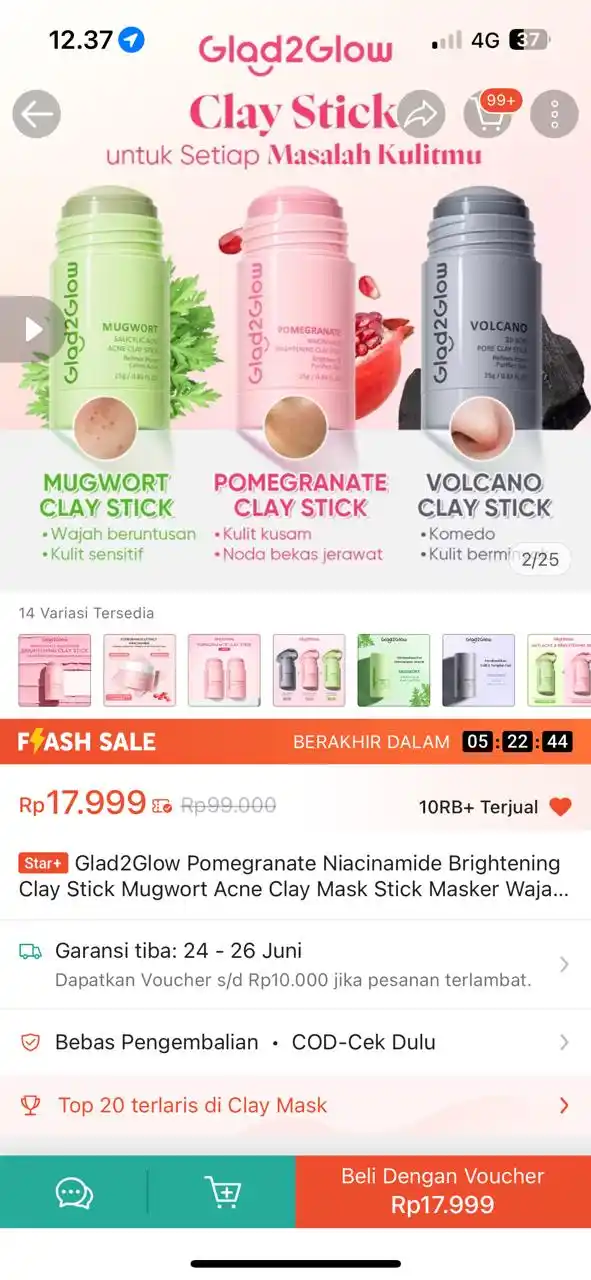 Image from Racun shopee 🛒🎀: claymask g2g https://s.shopee.co.id/gEVls3W9i...