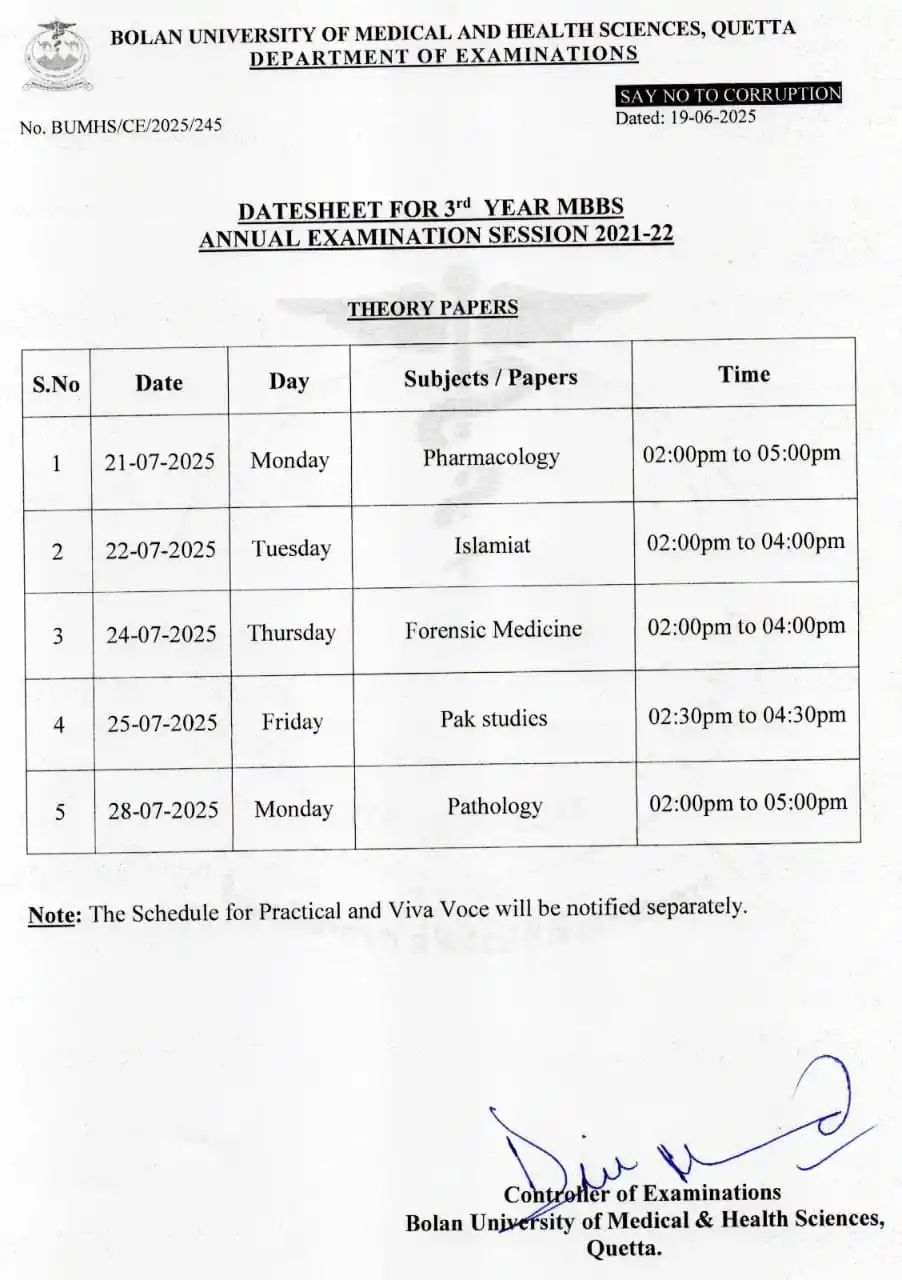 Image from THE EDUCATIONAL HUB - TB: ⬛ *DATESHEET FOR 3rd YEAR MBBS ANNUAL EXAMINATION SESSION 2021-2022*...