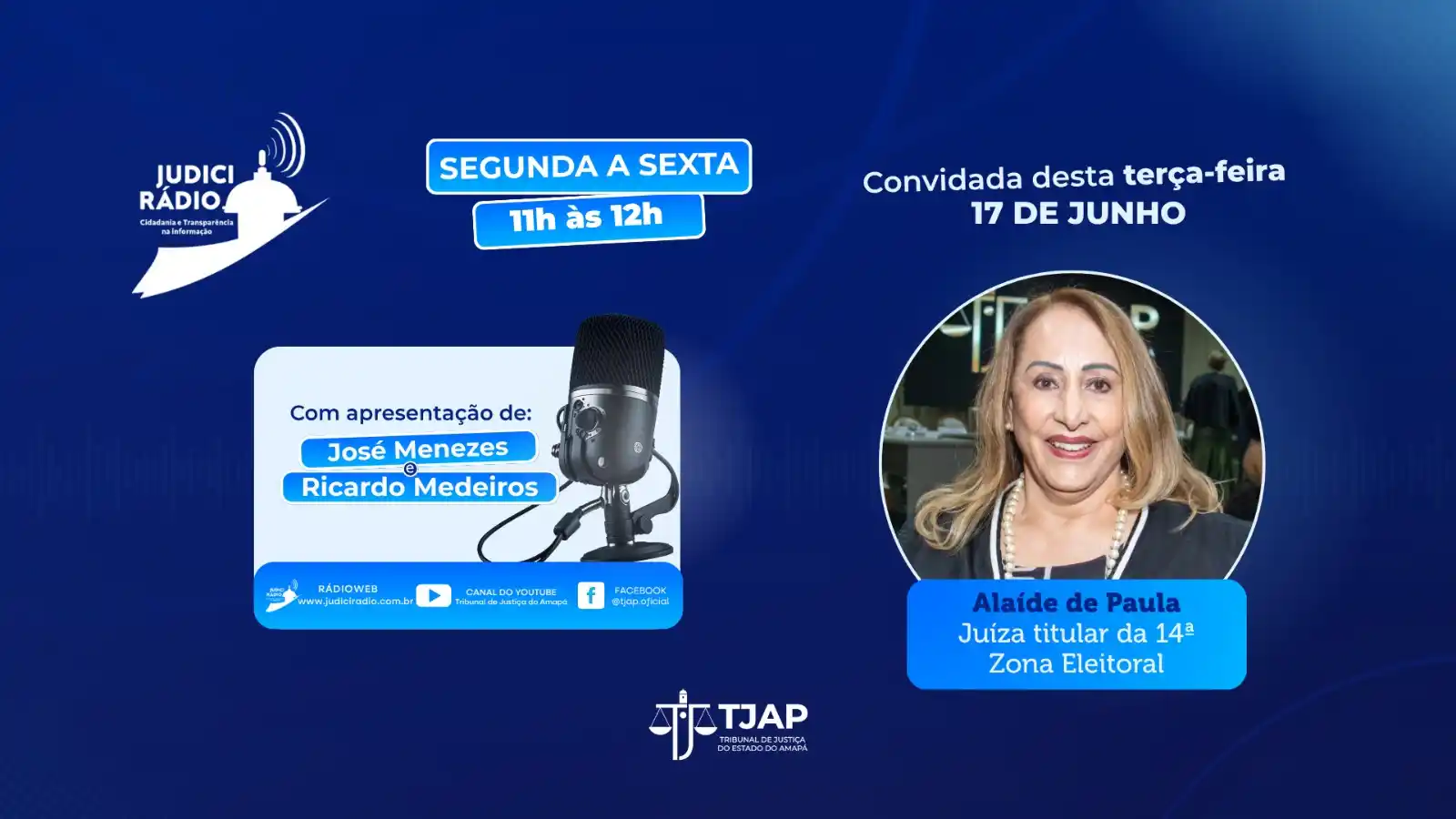 Image from TJAP: 📻🌟 Destaques do JudiciRádio Notícias desta terça-feira (17):  A juíz...