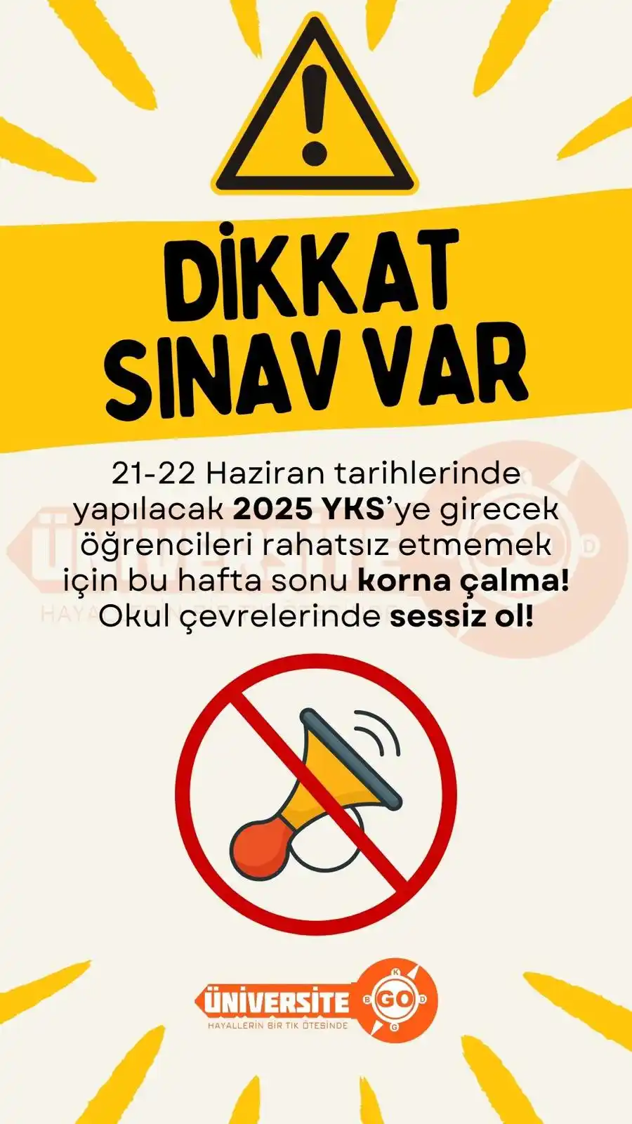 Image from ÜniversiteGO #yks2025: Dikkat sınav var🔕...