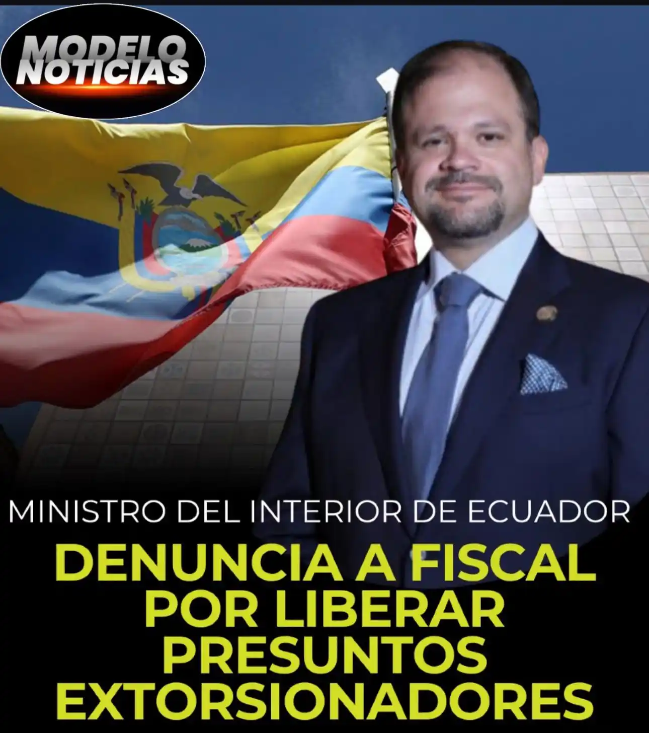 Image from Modelo Noticias • Manta: El ministro del interior, John Reimberg, denuncia: • Fiscal Nicolás Pu...
