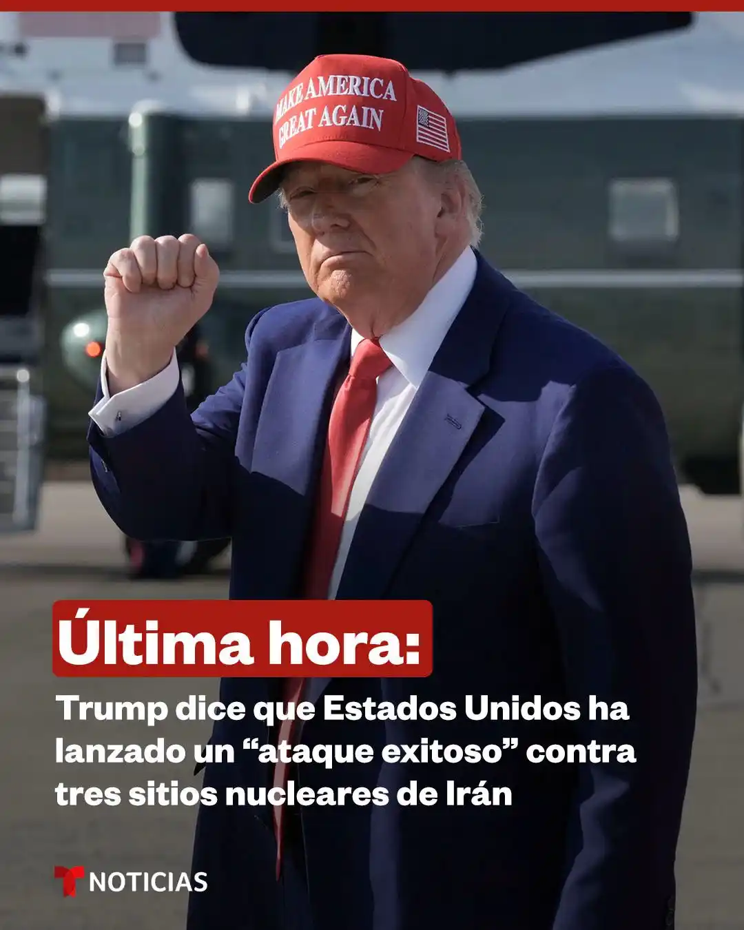 Image from Noticias Telemundo: El presidente, Donald Trump, dijo este sábado que el ejército estadoun...