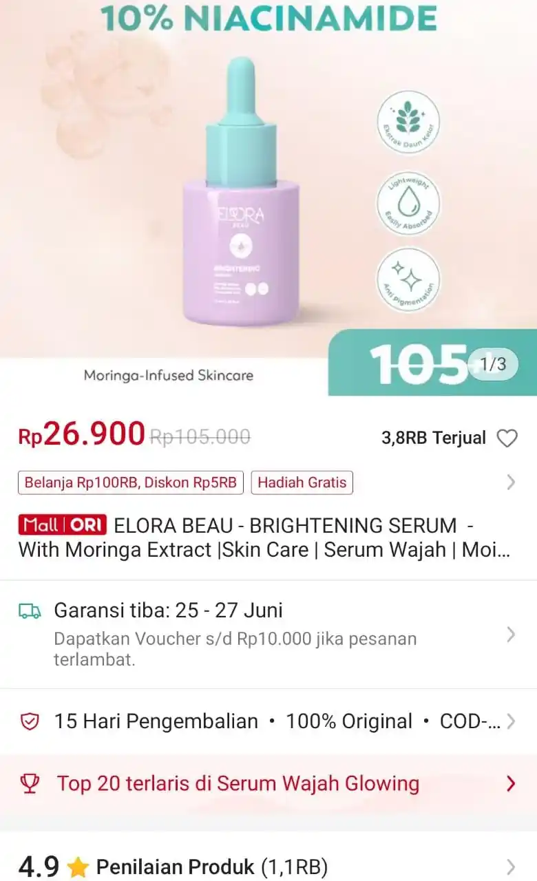 Image from Racun shopee 🛒🎀: Elora bright serum https://s.shopee.co.id/2Vg9wqpOGT...