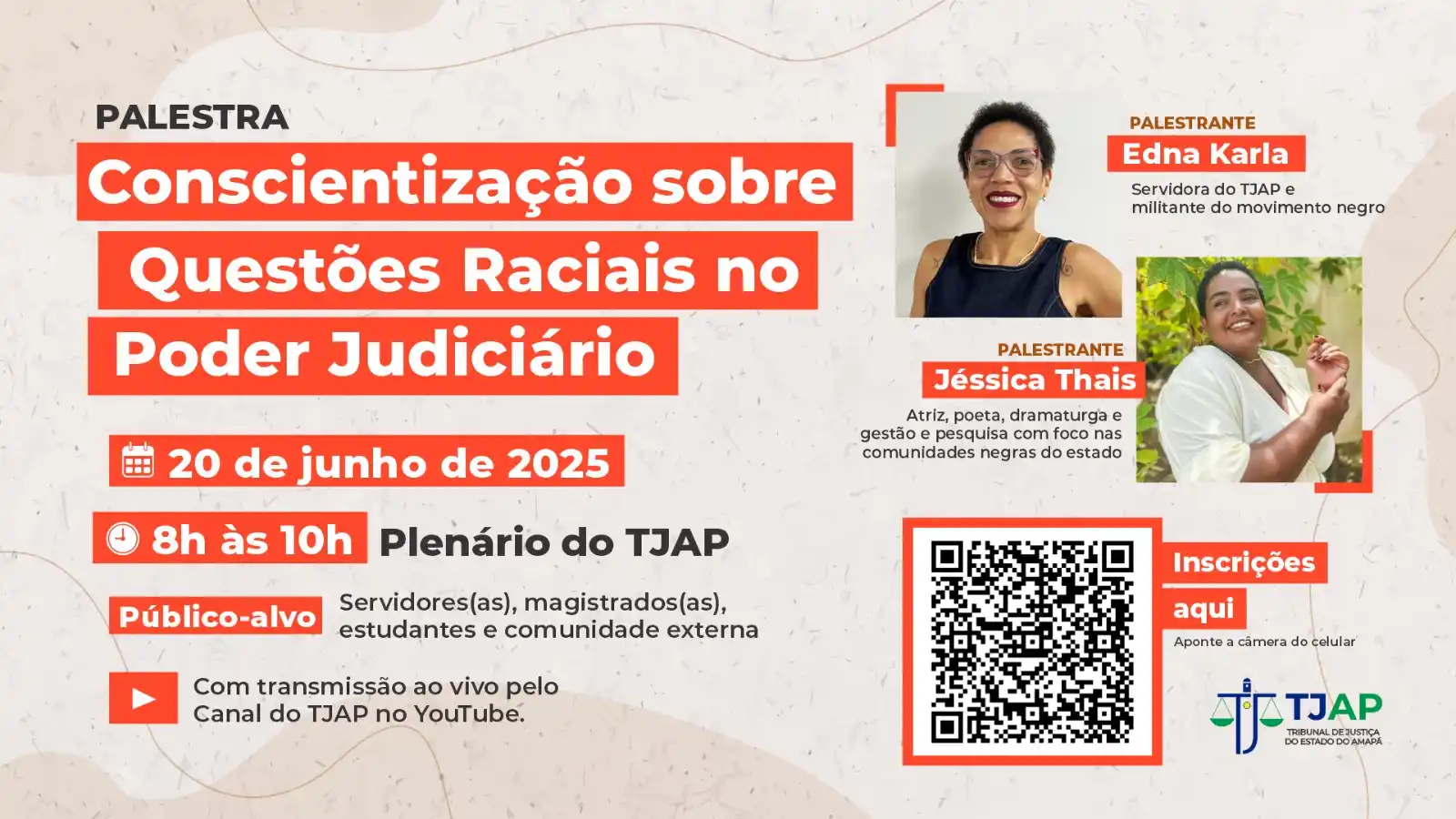 Image from TJAP: ⚖️Equidade: TJAP promove palestra de Conscientização Racial nesta sext...