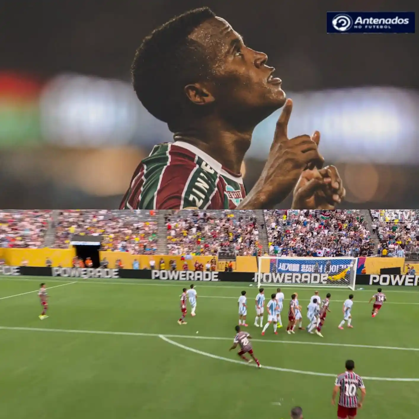 Image from Antenados no Futebol: GOLAÇO! Jhon Arias fez uma PINTURA de gol de falta! Fluminense 1 x 0 ...