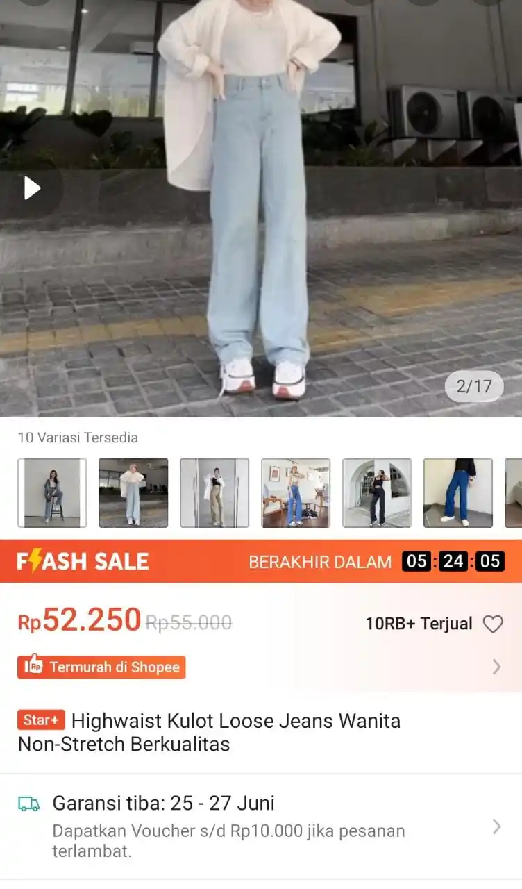 Image from Racun shopee 🛒🎀: Kulot jeans  https://s.shopee.co.id/5pwbvHm8wb...