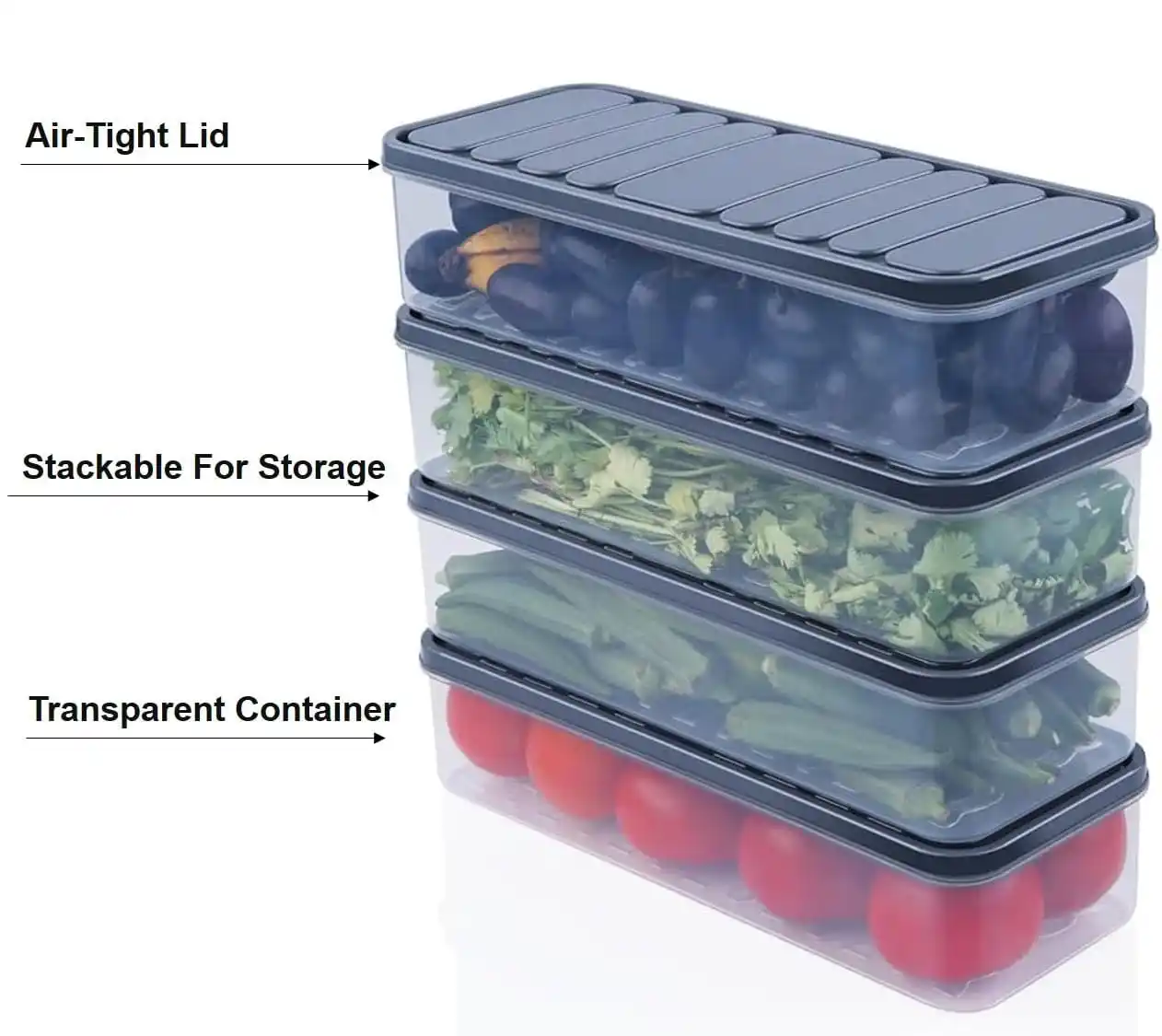 Image from ProLooterz Shopping Deals: LEMBOSE Fridge Storage Boxes Fridge Organizer with Removable Lid Stack...