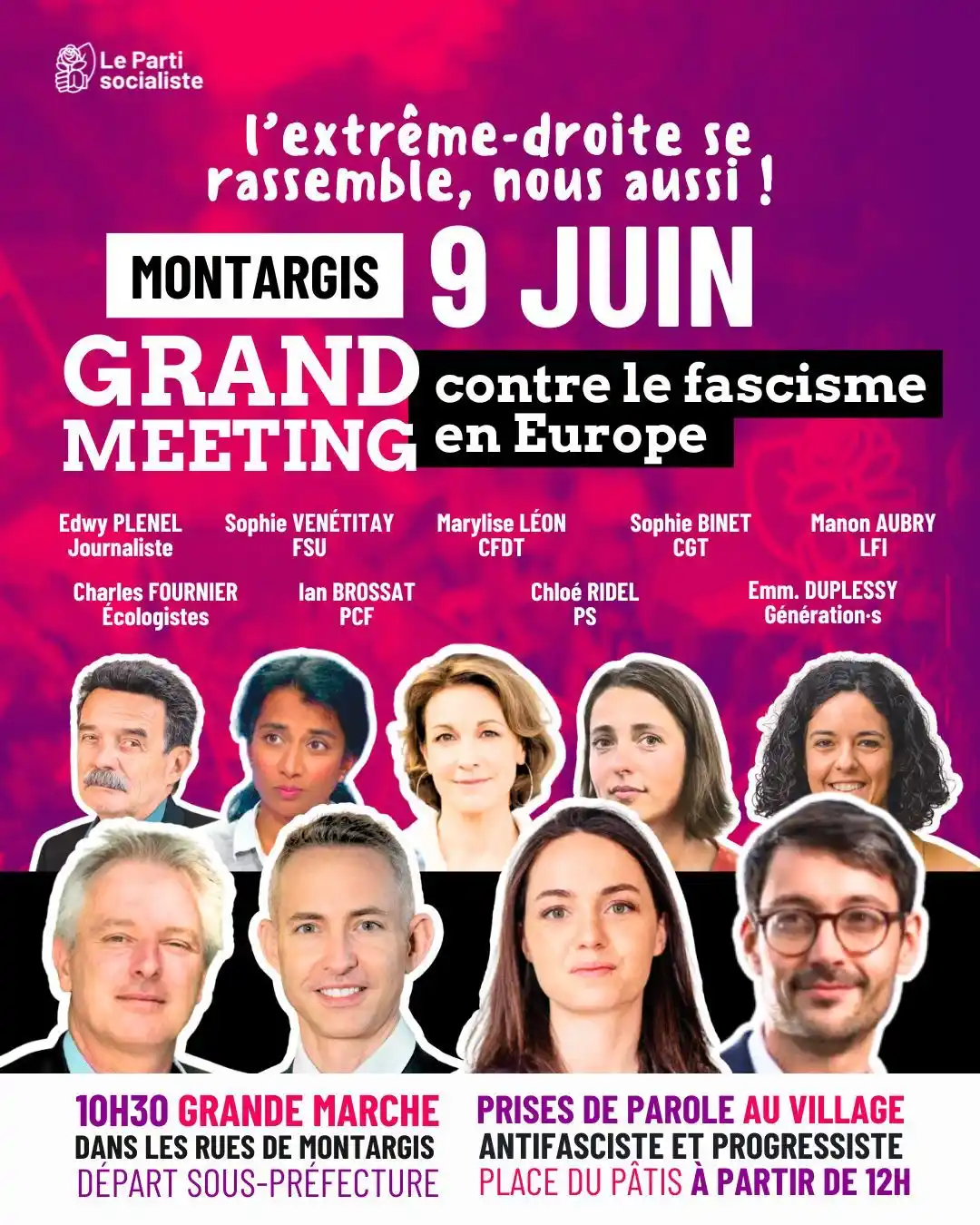 Image from Parti socialiste: Les leaders d’extrême droite de toute l’Europe se rassemblent à Montar...