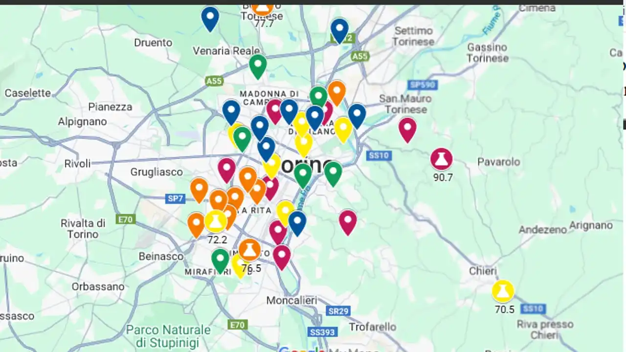 Image from TorinoToday: 'Lo smog uccide anche d’estate', mappa delle zone peggiori di Torino: ...