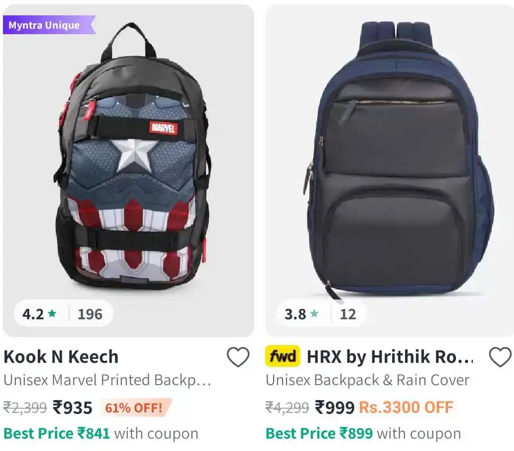 Image from ProLooterz Shopping Deals: Myntra | Upto 85% Off On Branded Backpacks. Master Link: 🛒 Buy Now :...