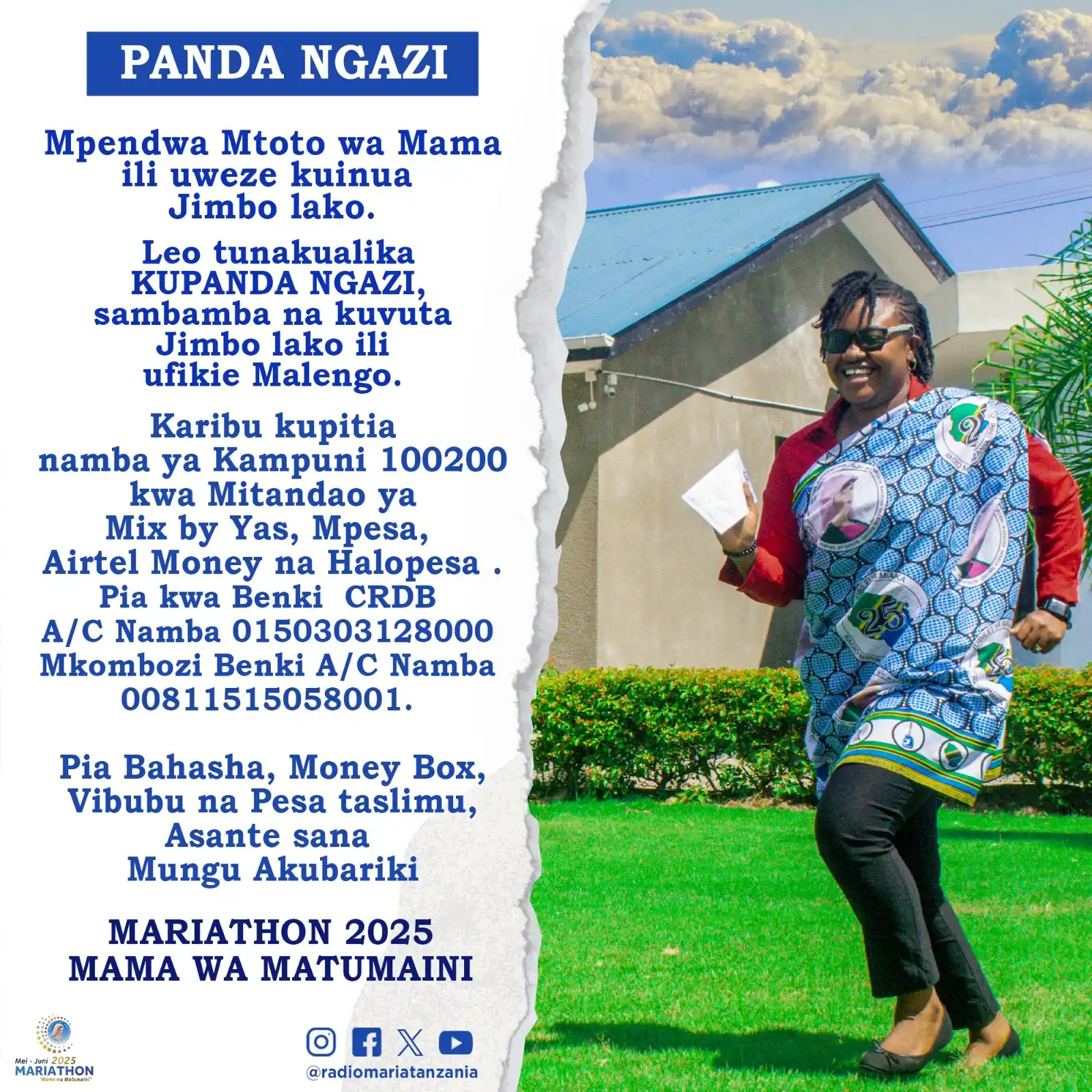 Image from Radio Maria Tanzania: PANDA NGAZI ▪︎ Karibu Sana Mpendwa Mtoto wa Mama tuendelee kukimbia kw...
