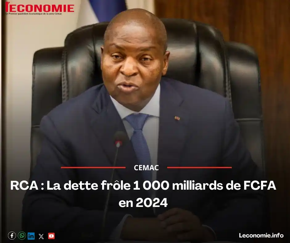 Image from L'Economie💸: *RCA : La dette frôle 1 000 milliards de FCFA en 2024*  La dette extér...