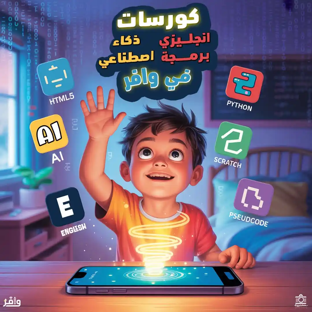 Image from أكاديمية وافر التعليمية: 👨👩👧👦 "ابنك طول اليوم ماسك الموبايل؟ طب ما نخليه يتعلم يصممه!" ...