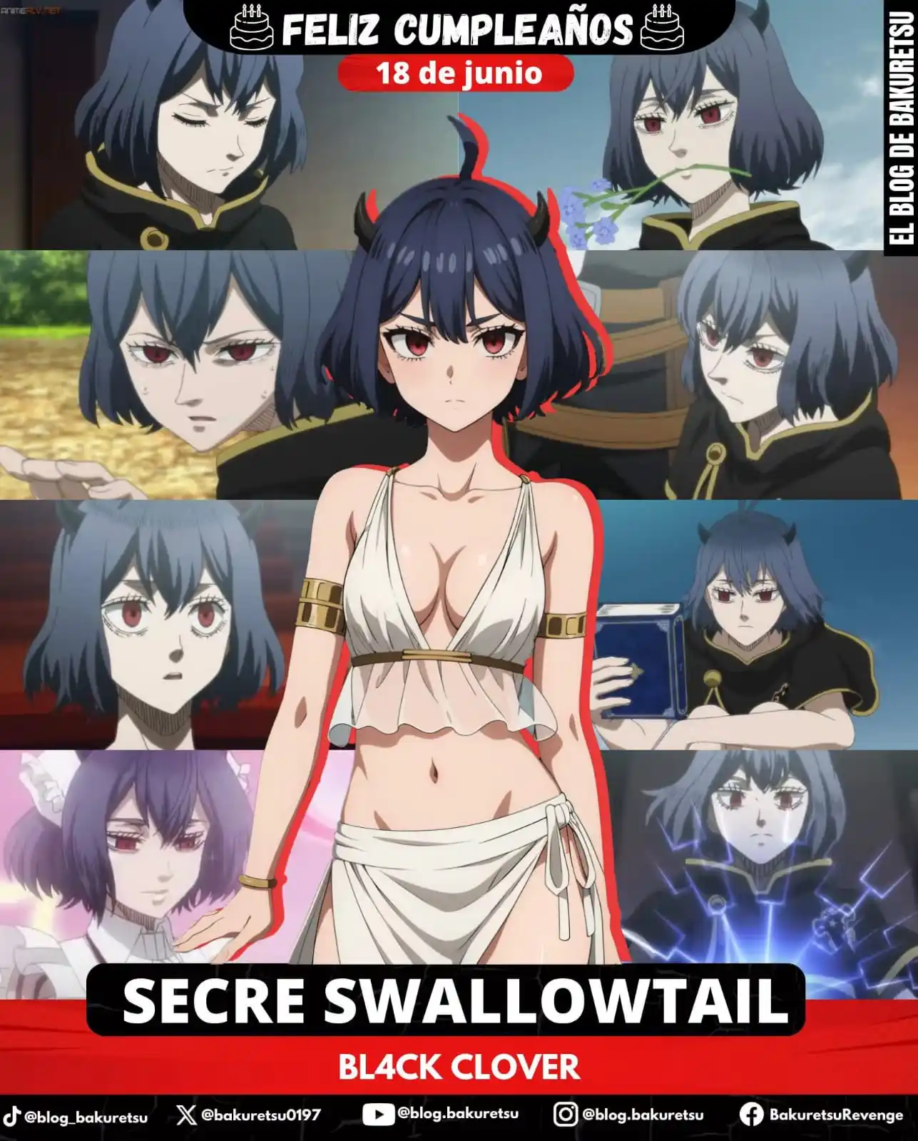 Image from CSC LAB - Anime Cast: 🎂¡Feliz cumpleaños para la hermosa y sexy Secre Swallowtail!🖤🕊️ 🎉L...