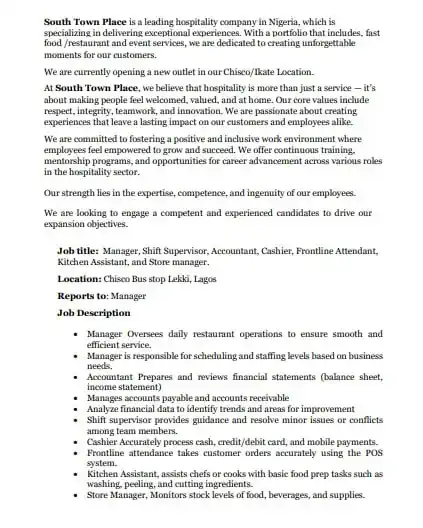 Latest Jobs in Nigeria post
