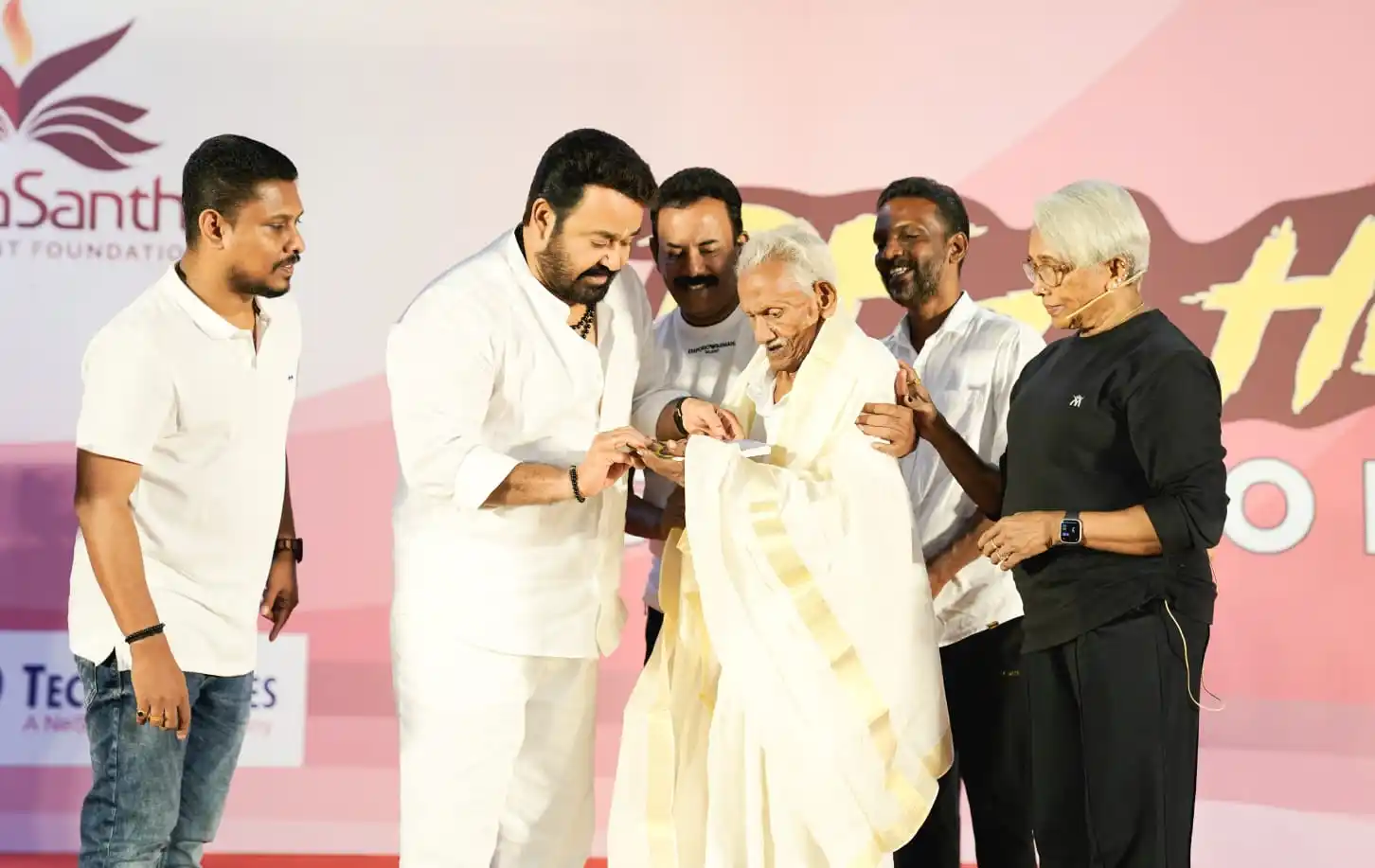 Image from Mohanlal: Honoured to felicitate two extraordinary torchbearers of yoga and well...
