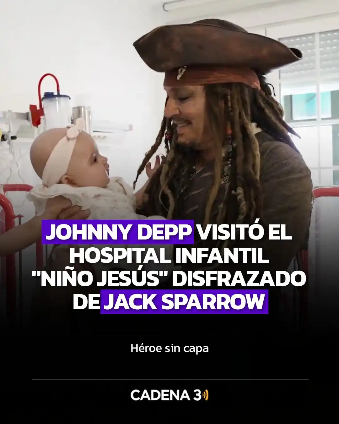 Image from Cadena 3 Argentina: 💫 *JOHNNY DEPP Y UNA VISITA INOLVIDABLE* Vestido como Jack Sparrow, J...