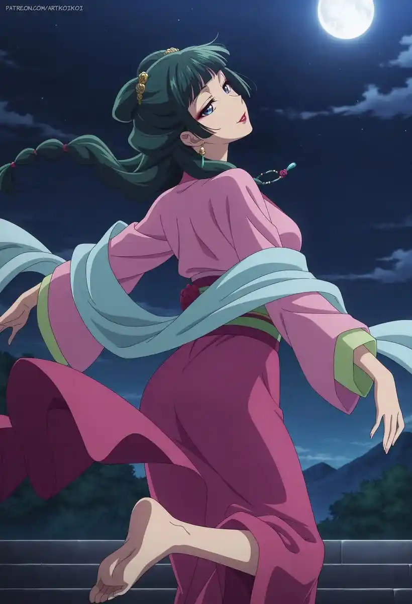 Image from CSC LAB - Anime Cast: 🥵Maomao luce un elegante atuendo tradicional en tonos rosados con det...