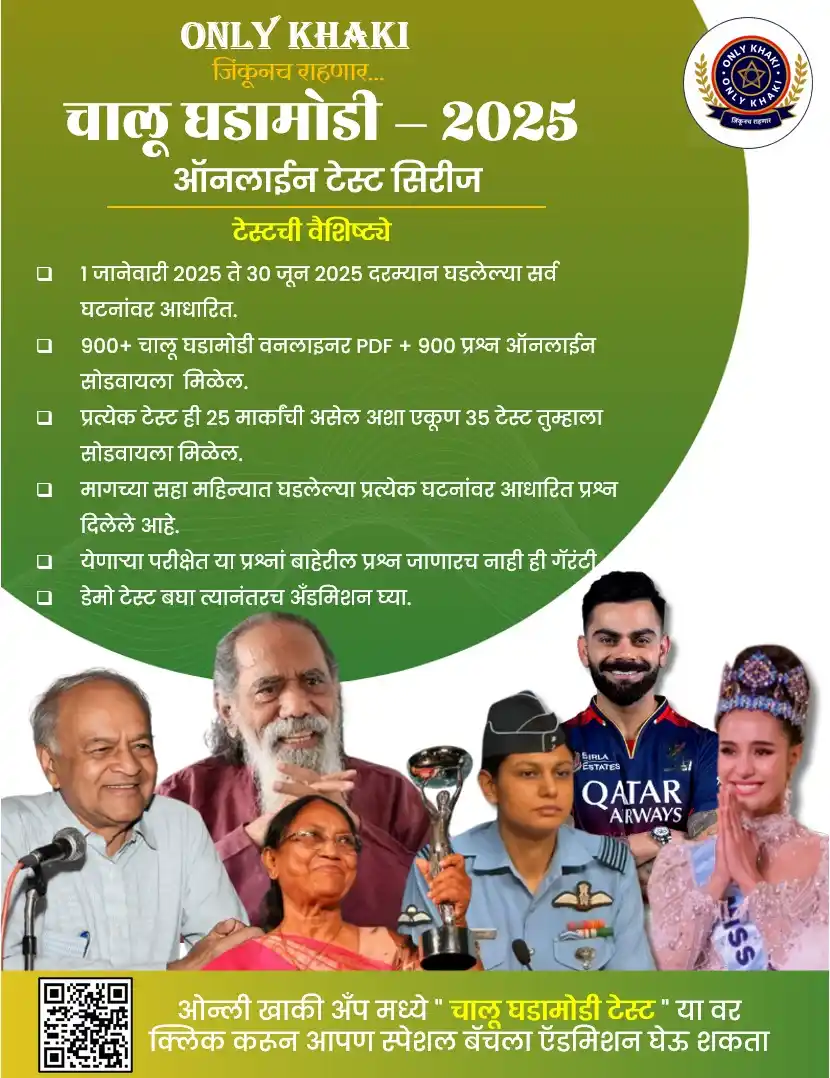Image from ONLY KHAKI: 🛑 ONLY KHAKI चालू घडामोडी – 2025 ✅ 1 जानेवारी 2025 ते 30 जून 2025 दर...