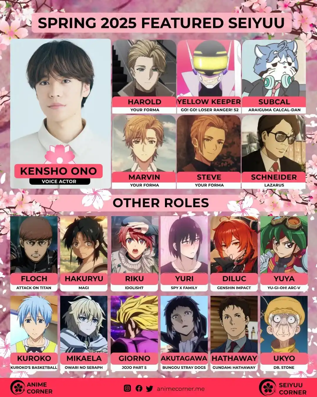 Image from CSC LAB - Anime Cast: 🌸 Primavera-Japón 2025 Destacado Seiyuu: Kensho Ono.🌟...
