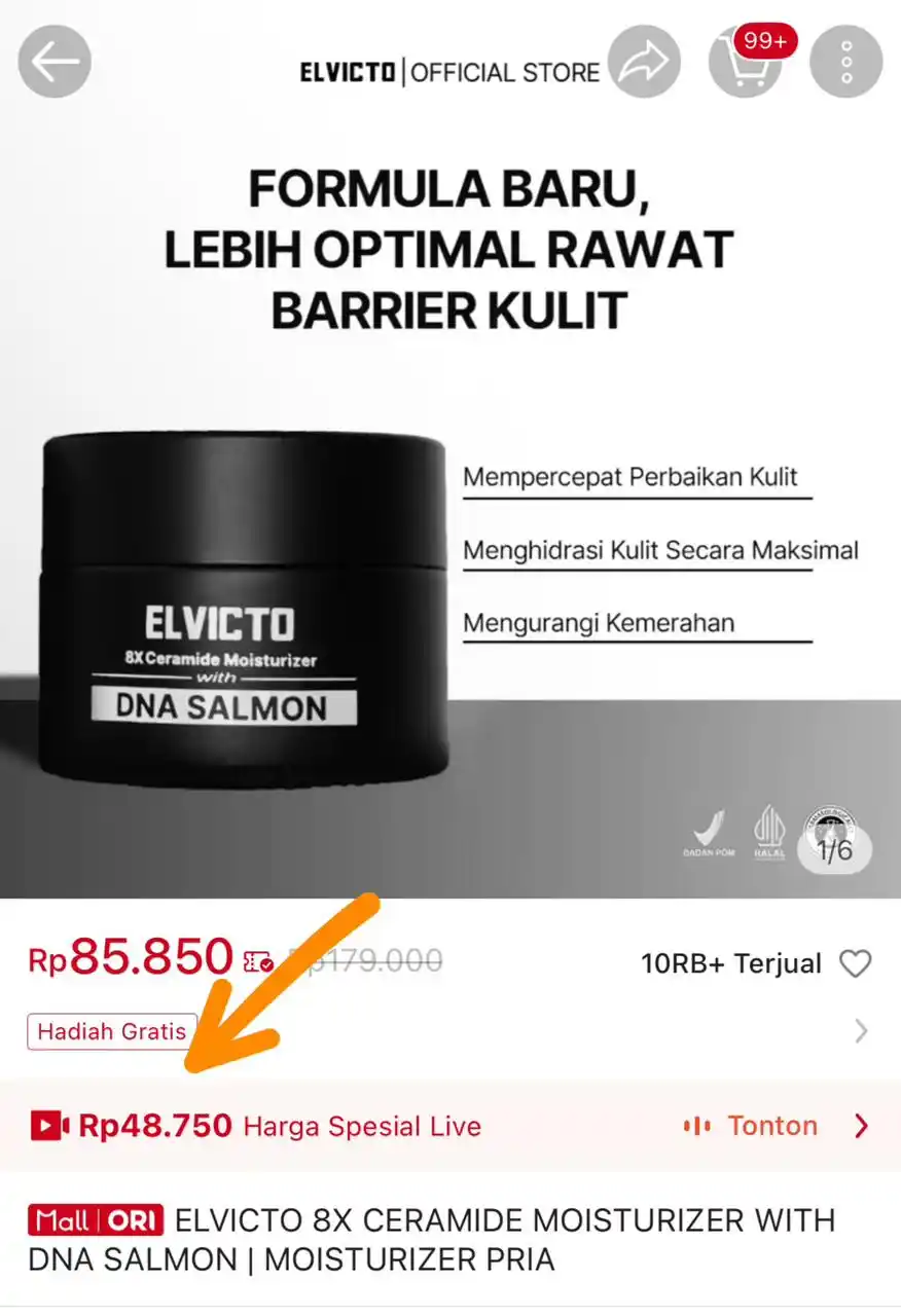 Image from PROMO BELANJA ONLINE: Temukan ELVICTO 8X CERAMIDE MOISTURIZER WITH DNA SALMON | MOISTURIZER ...