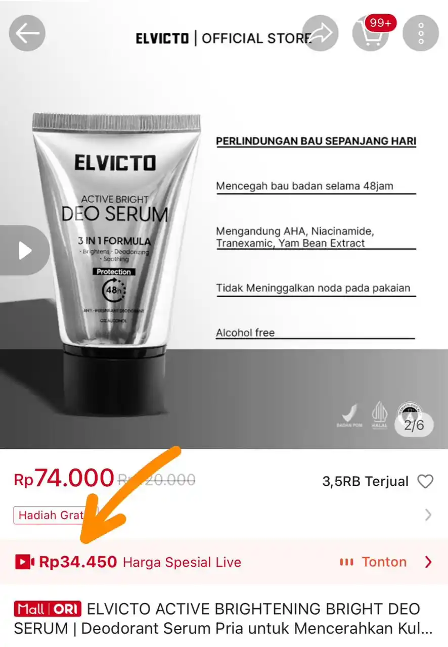 Image from PROMO BELANJA ONLINE: Temukan ELVICTO ACTIVE BRIGHTENING BRIGHT DEO SERUM | Deodorant Serum ...