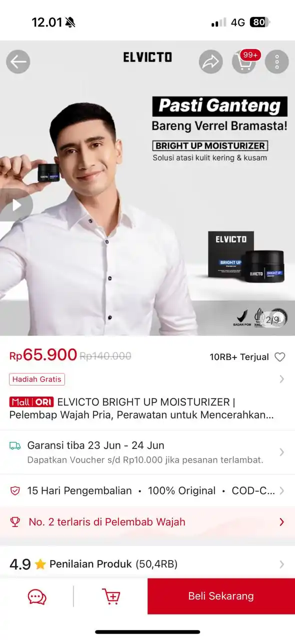 Image from PROMO BELANJA ONLINE: Temukan ELVICTO BRIGHT UP MOISTURIZER | Pelembap Wajah Pria, Perawatan...