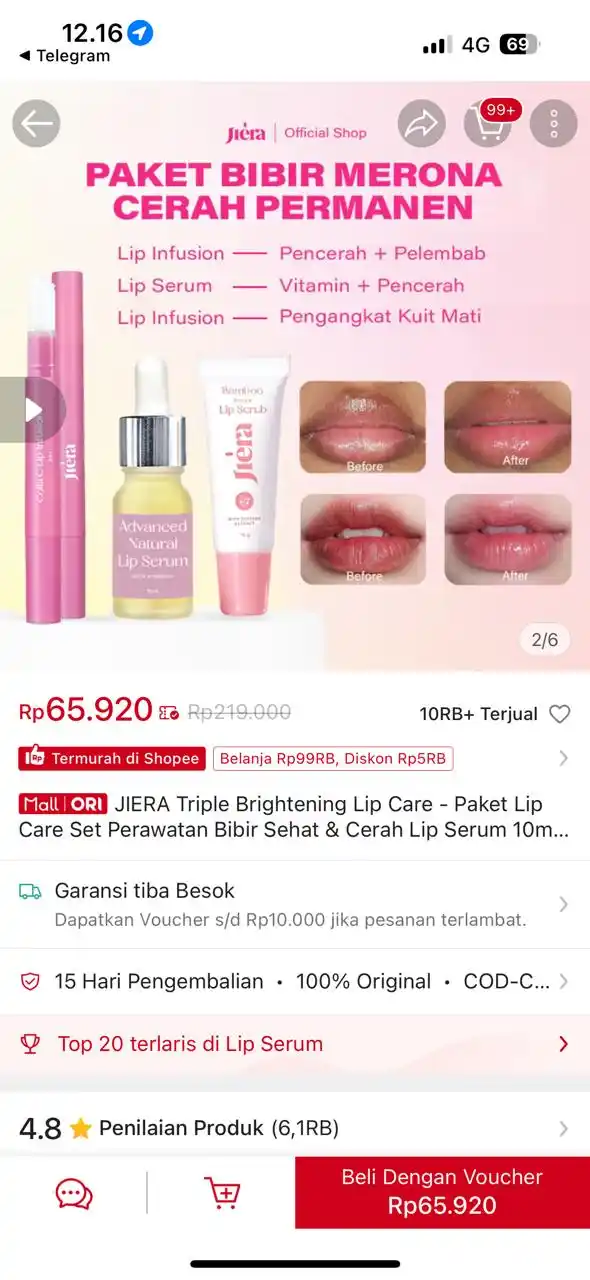 Image from PROMO BELANJA ONLINE: Temukan JIERA Triple Brightening Lip Care - Paket Lip Care Set Perawat...