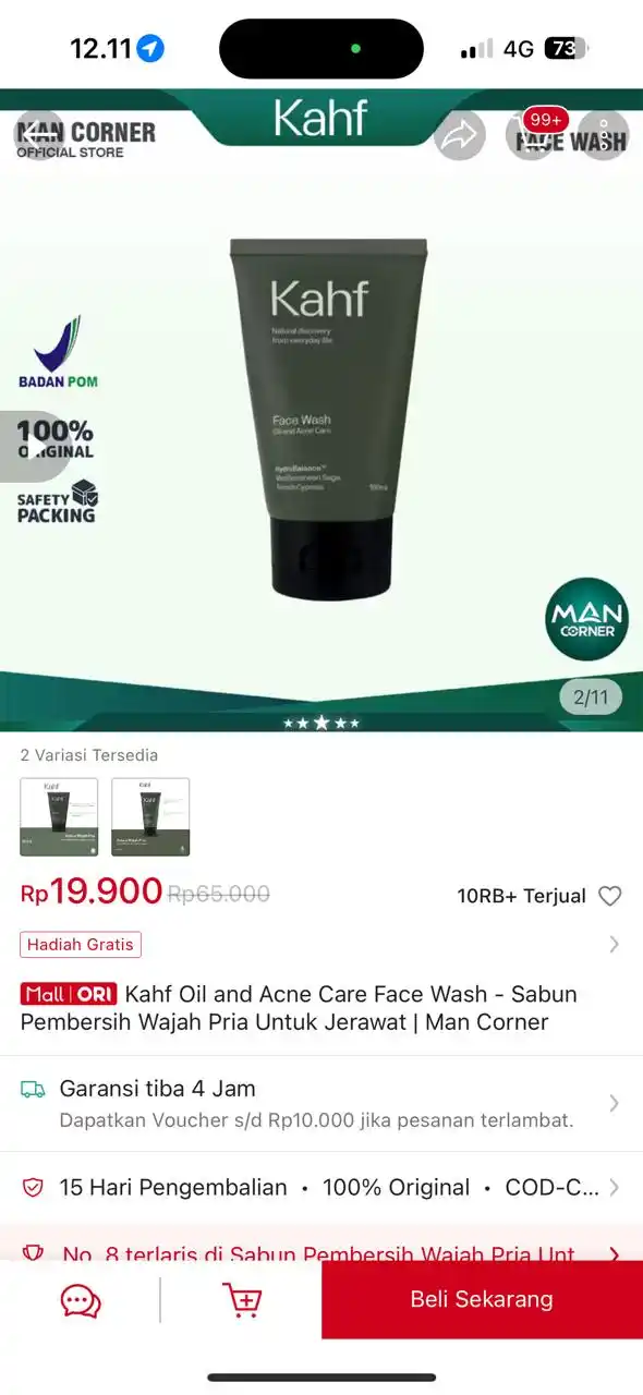 Image from PROMO BELANJA ONLINE: Temukan Kahf Oil and Acne Care Face Wash - Sabun Pembersih Wajah Pria ...