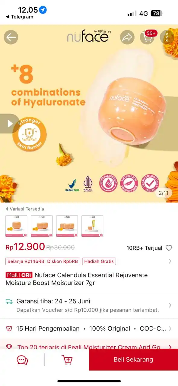 Image from PROMO BELANJA ONLINE: Temukan Nuface Calendula Essential Rejuvenate Moisture Boost Moisturiz...