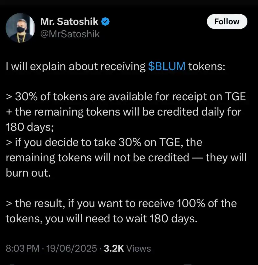 Image from ULTINEX Crypto HUB: Those that are eligible for Blum, here's the gist; Claim 30% (that is...