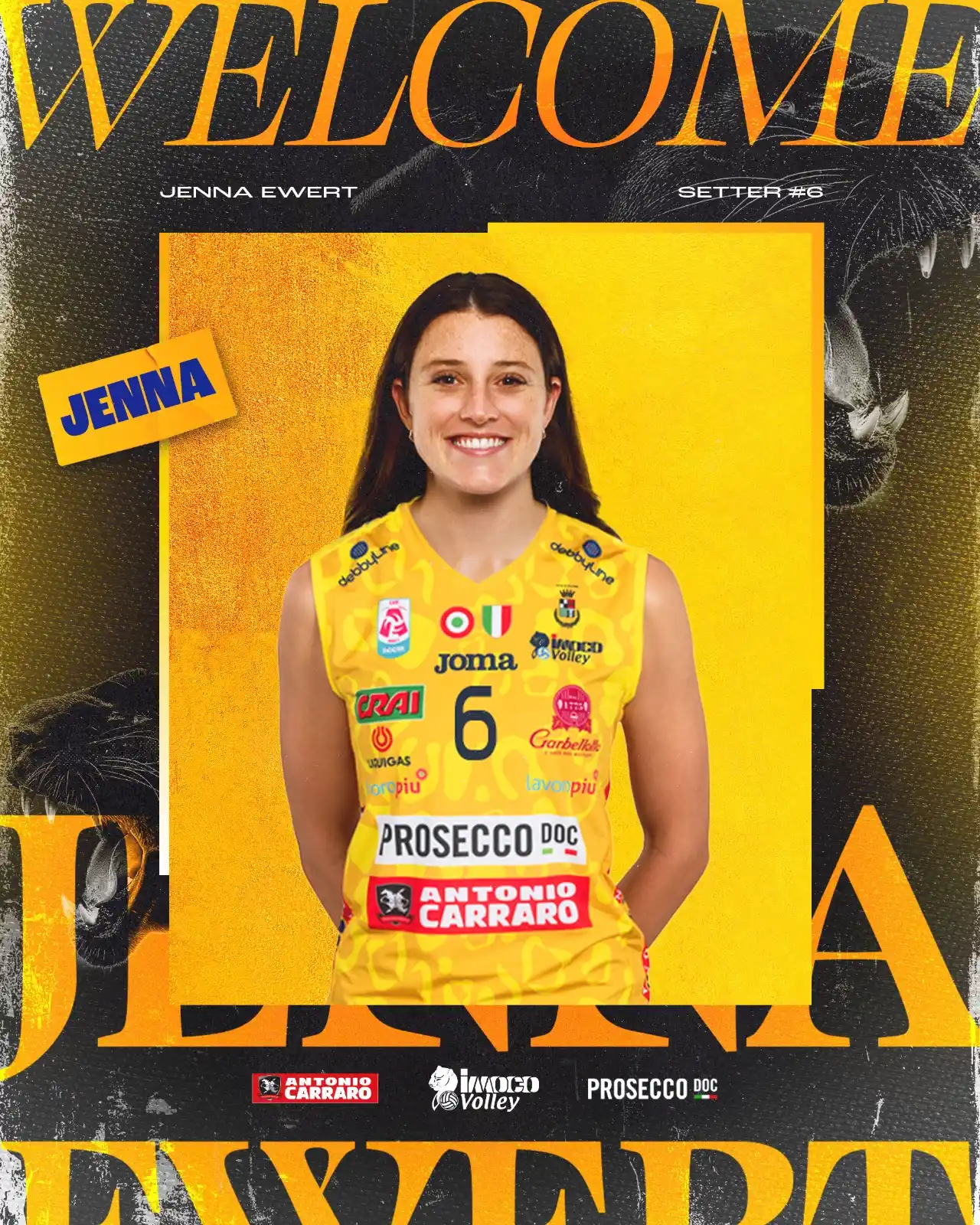 Image from Imoco Volley: 🇺🇸 DAGLI USA, UNA NUOVA REGISTA IN GIALLOBLÙ! 𝗝𝗲𝗻𝗻𝗮 𝗘𝘄𝗲𝗿𝘁 ...