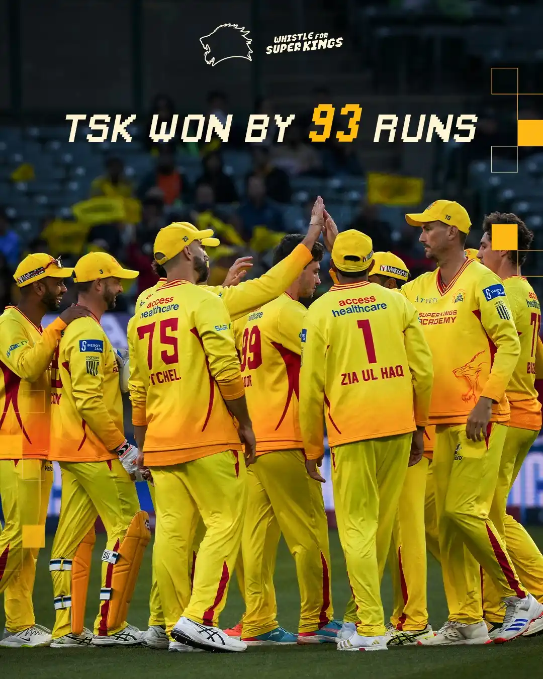 Image from Texas Super Kings: Another game. Another 𝐖! 🥳🙌 That’s 3️⃣ in a row! 🦁🔥  <a class="te...