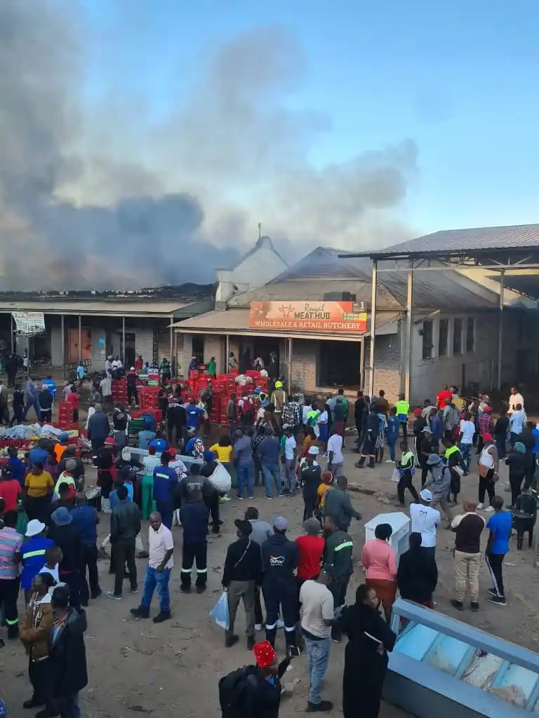 Image from THE ZIM BULLETIN NEWS: Around 20 shops were gutted by fire in Harare’s CBD along Leopold Taka...