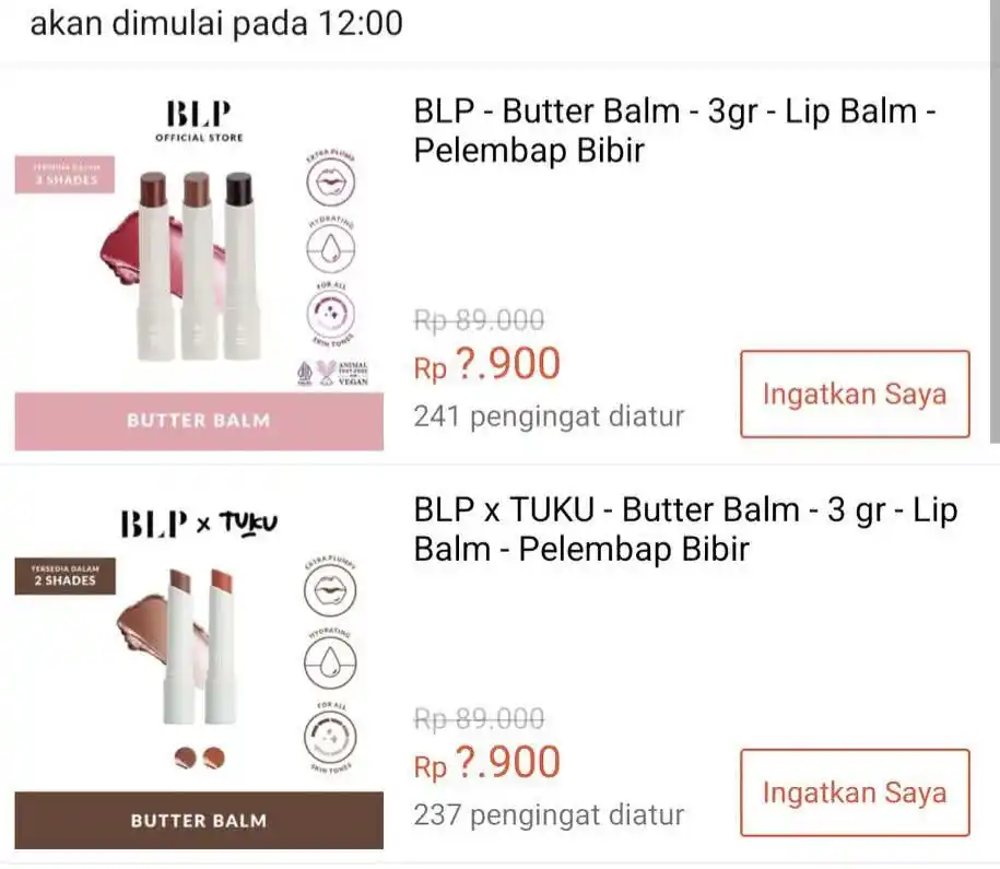 Image from PROMO SHOPEE 🔥: BLP jadi 8.900 🔥PK 12:00 BLP - Butter Balm - 3gr - Lip Balm - Pelemba...