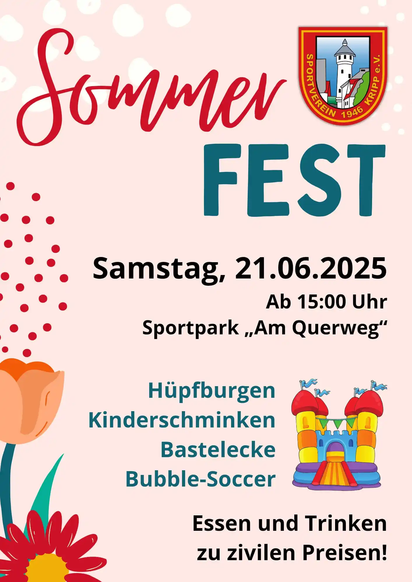 Image from Sportverein 1946 Kripp e.V.: Der Sportverein lädt herzlich zum großen Sommerfest am Samstag, den 21...