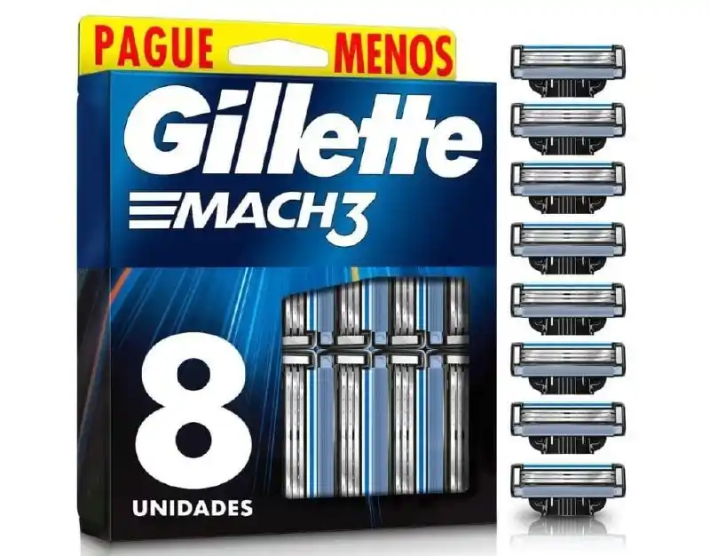 Image from PROMO TUDO : 💥 Gillette Mach3 08 Cargas  🤑 R$ 45,90 em até 2x  ✅ LINK: https://am...