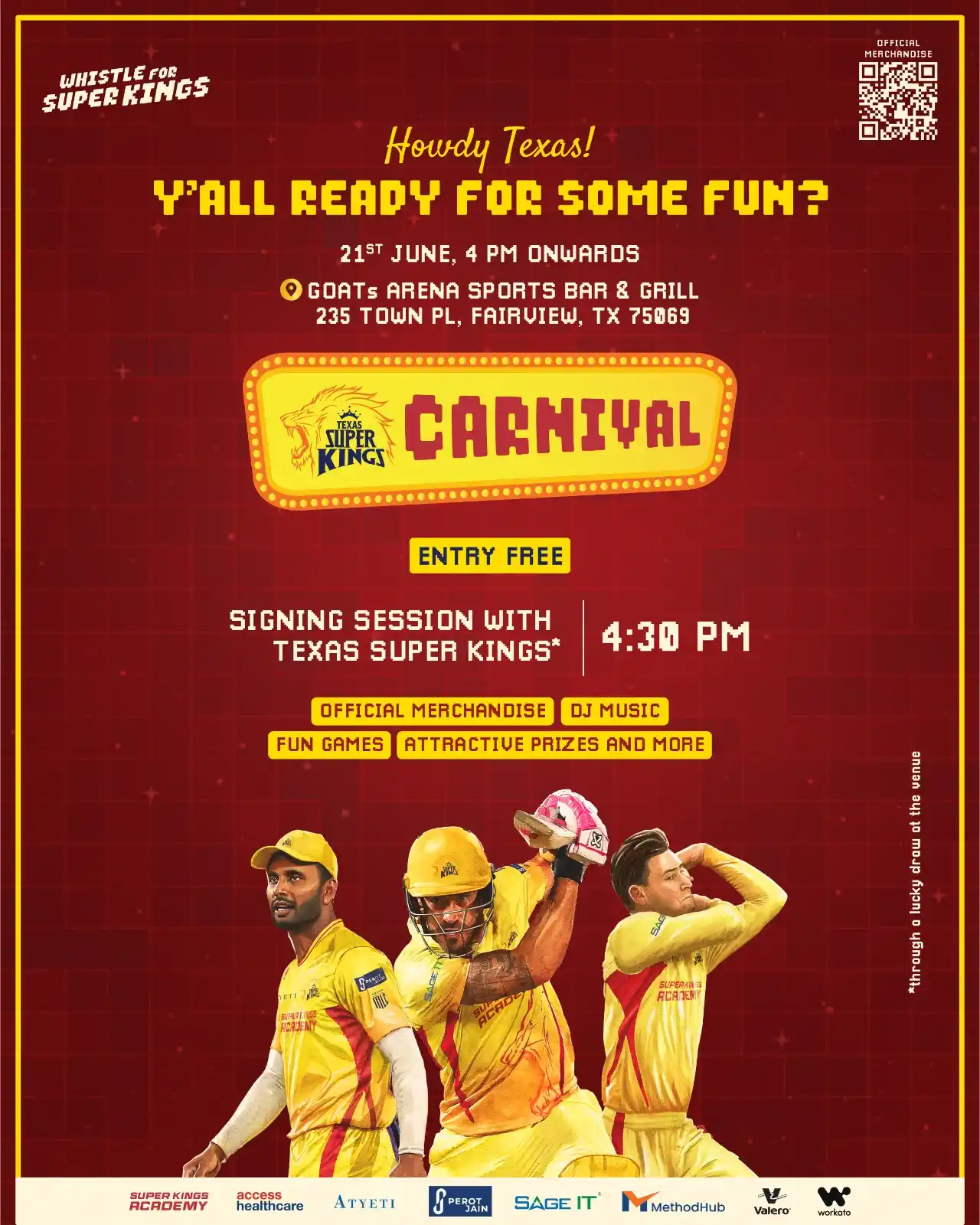 Image from Texas Super Kings: It’s a Yellove Festival in Dallas! 🥳 Join the TSK Carnival Party! 🎉 ...