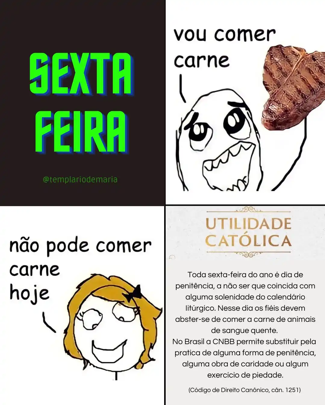 Image from Templário de Maria | Formação Católica, Oração, Liturgia, Notícias e muito mais...: *Para os católicos, toda sexta feira é dia de abstinência de carne.* ...