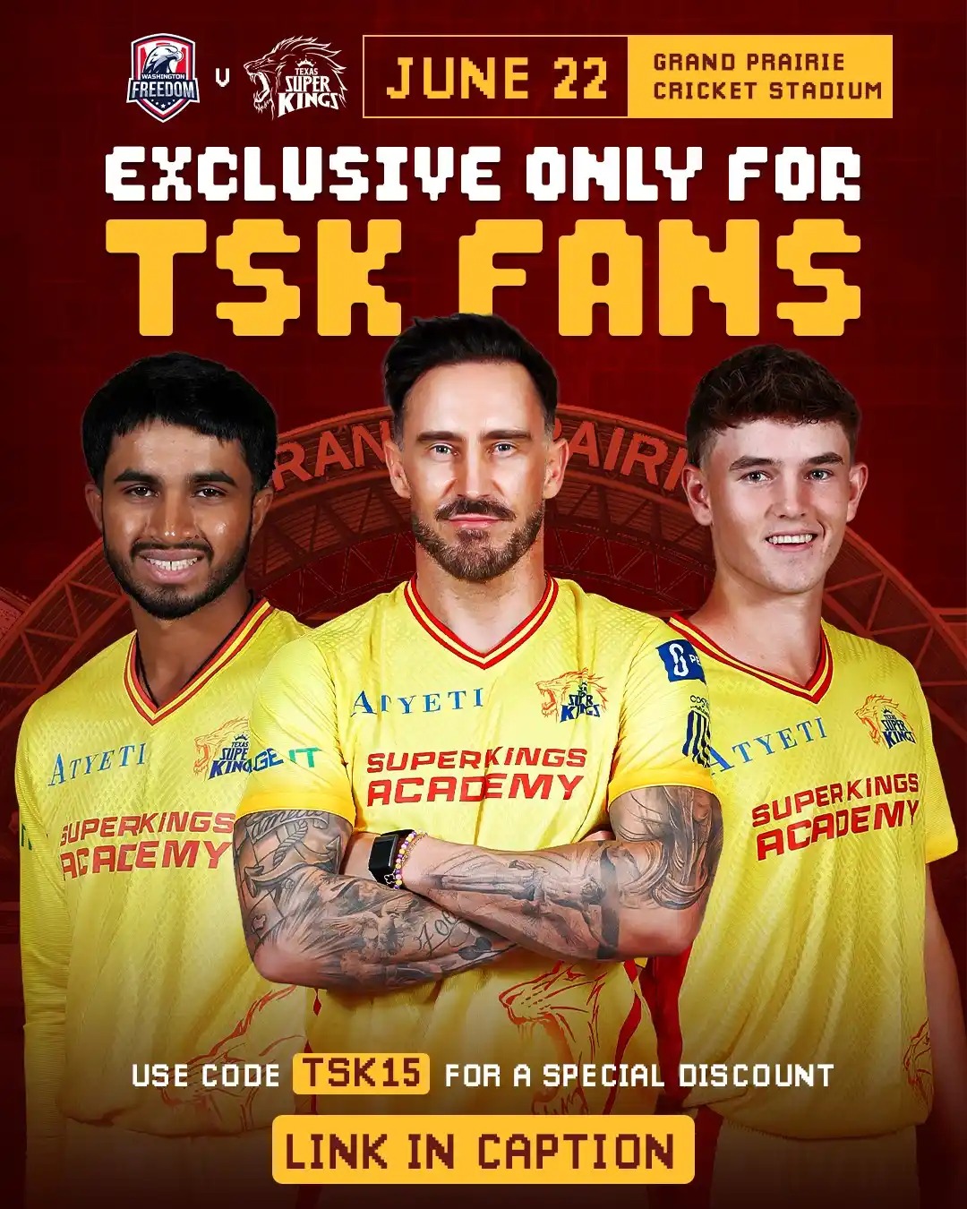 Image from Texas Super Kings: Superfans, ready to ROAR with us? 🤩 Book now using promo code TSK15 ...