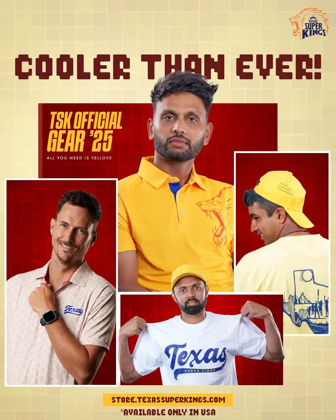 Image from Texas Super Kings: Superfans, this one’s for YOU! 💥 Suit up in Yellove this summer! 🤩💛...