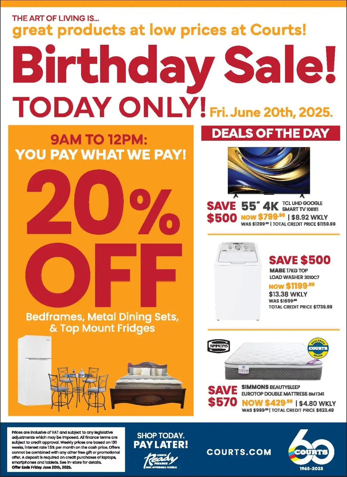 Image from Courts Barbados: 🎉 TODAY ONLY! It’s our Birthday Sale and we’re celebrating with BIG s...