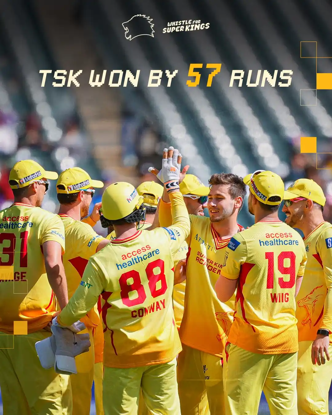 Image from Texas Super Kings: Two in a row! 🙌 Keep going, Super Kings! 🦁🥳  <a class="text-blue-50...