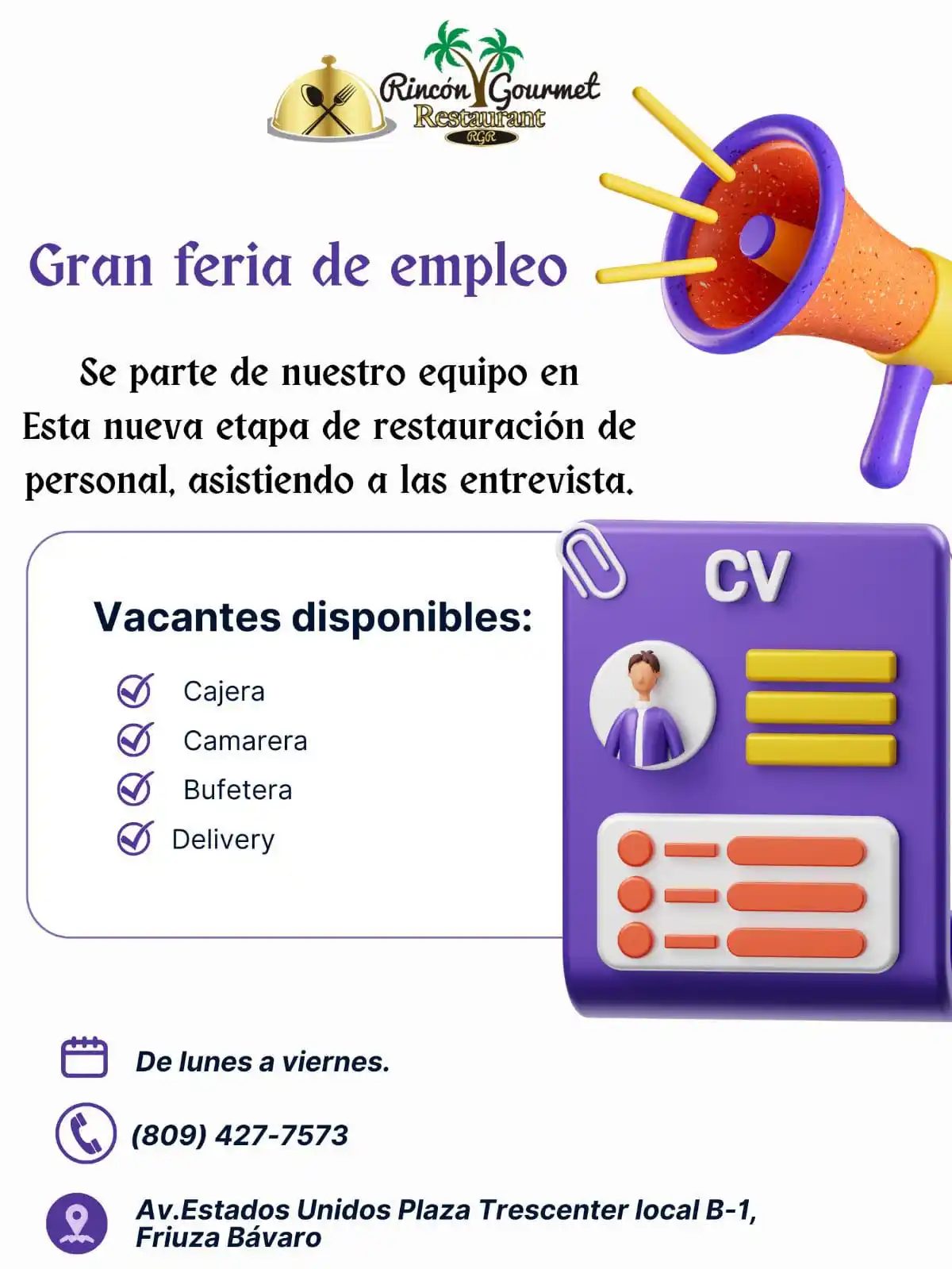 Image from Disi Mota Publicidad Empleos: (809) 427-7573  오  Av. Estados Unidos Plaza Trescenter local B-1, Friu...