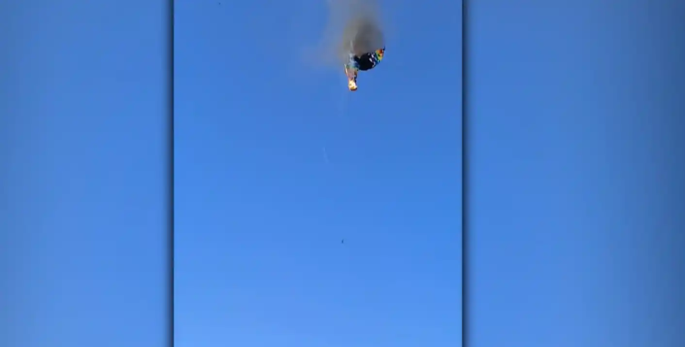 Image from RTP Notícias : *Acidente no Brasil. Balão de ar quente incendeia-se e cai com 21 pess...