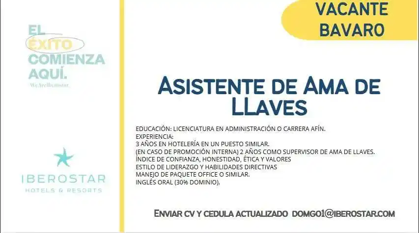 Image from Disi Mota Publicidad Empleos: Bávaro DOMGO1@IBEROSTAR.COM...