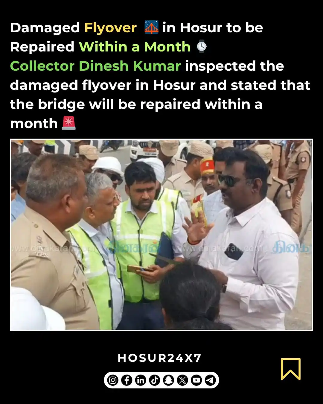 Image from HOSUR24X7 -OFFICIAL: 🚧 Big Update for Hosur! 🏗️ Damaged Flyover to Be Fully Repaired in J...