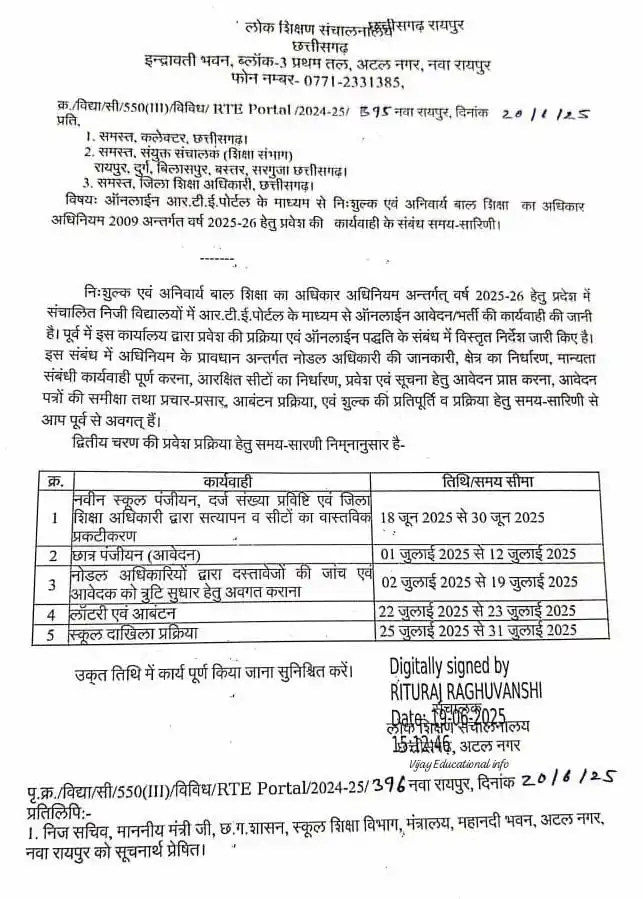 Image from CG EDUCATION HUB: *✅ छत्तीसगढ़ आर टी ई (CG RTE) में प्रवेश हेतु द्वितीय चरण ऑनलाइन फॉर्...
