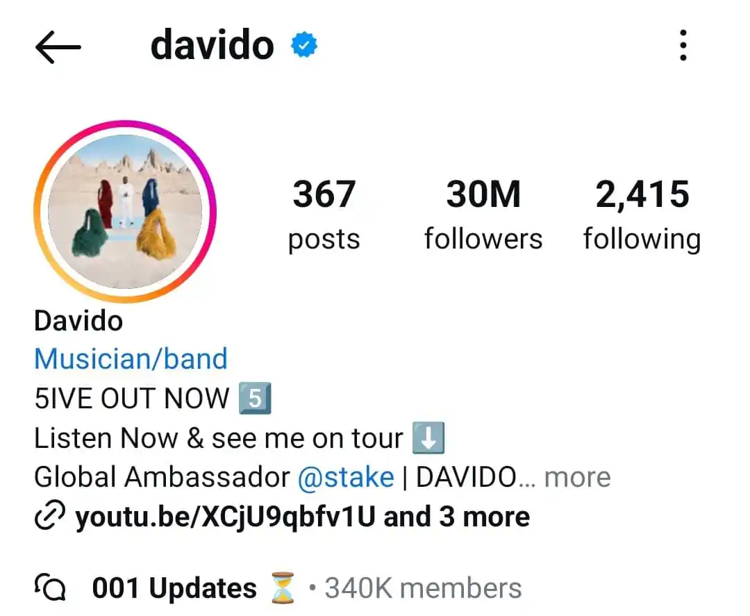 Image from Daily Mirror News: *(🌕) Davido has become the first Afrobeats Musician to hit 30 million...