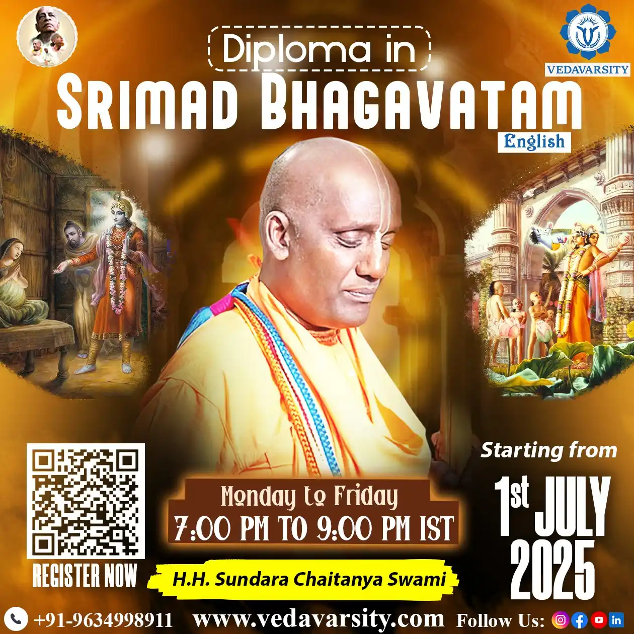 Image from Brajsundar Das Official: š¼ *Diploma in ÅrÄ«mad-BhÄgavatam* Let BhÄgavatam transform your heart....